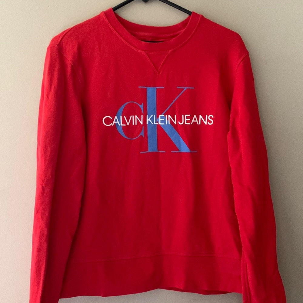 Red Calvin Klein Crewneck (Lg)